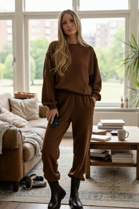 Komplet sztruksowy Lenoshka - Karmel