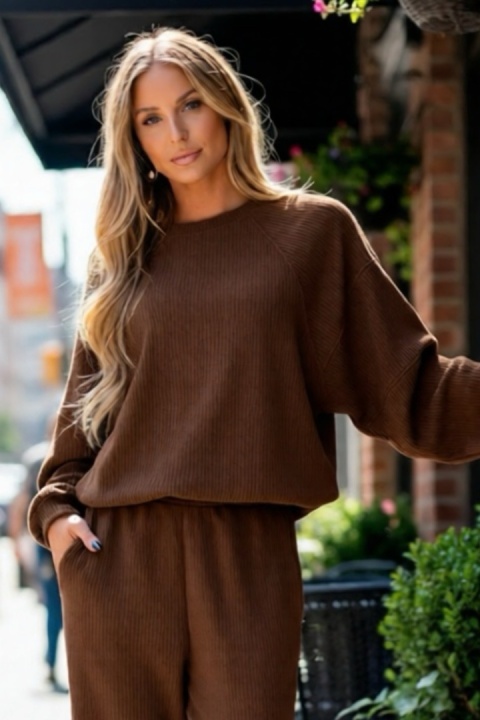 Komplet sztruksowy Lenoshka - Karmel