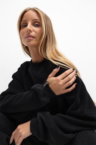 Komplet sztruksowy Lenoshka - Czarny