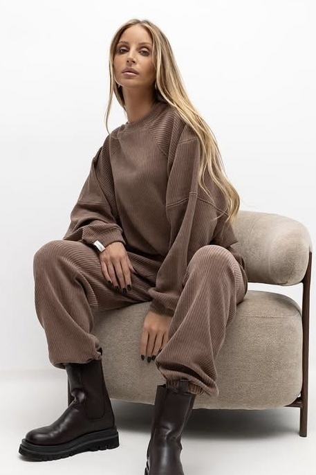 Komplet sztruksowy Lenoshka - Camel