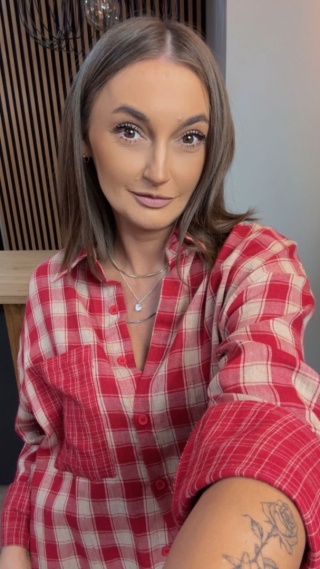 Koszula oversize w czerwono-beżową kratę – 100% bawełna