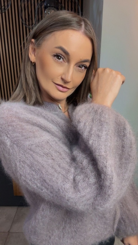 Sweter Kardigan z Kid Mohair GIANCHI - Fango