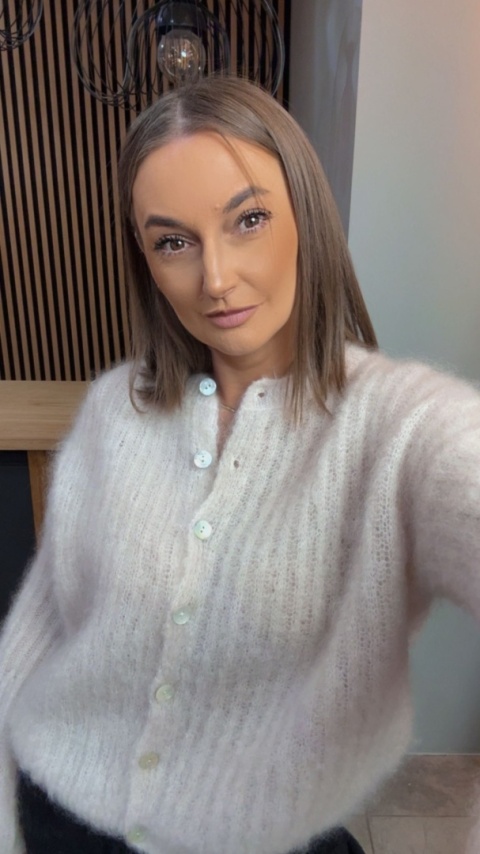 Sweter Kardigan z Kid Mohair GIANCHI – Beżowy