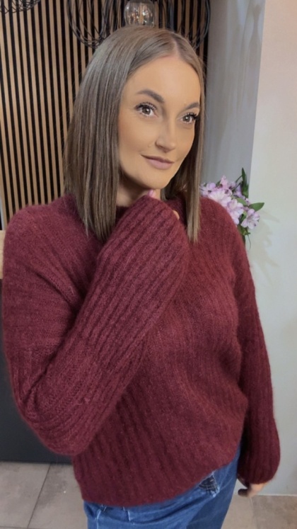 Sweter dzwonek MISS LUCKY – Burgund