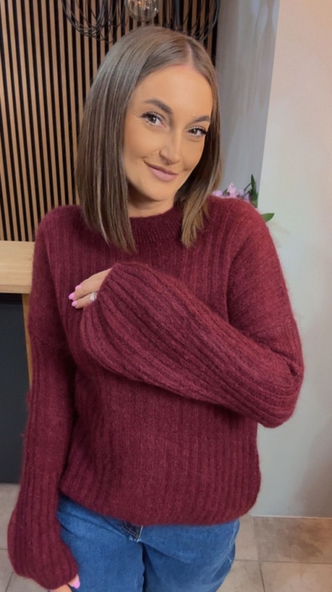 Sweter dzwonek MISS LUCKY – Burgund