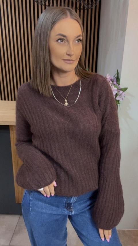 Sweter dzwonek MISS LUCKY – Czekolada