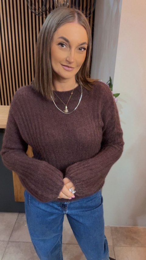 Sweter dzwonek MISS LUCKY – Czekolada