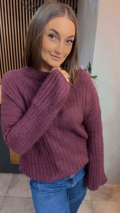 Sweter dzwonek MISS LUCKY – Śliwka