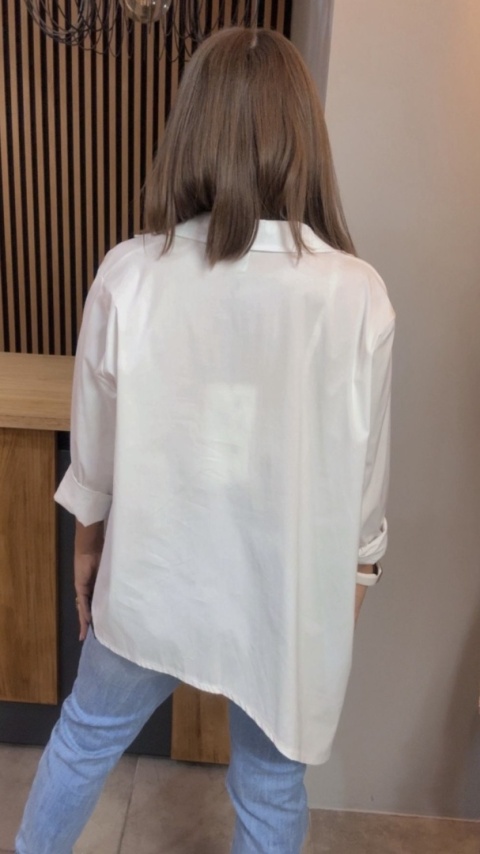 Asymetryczna koszula oversize Dolce Vita – Biała