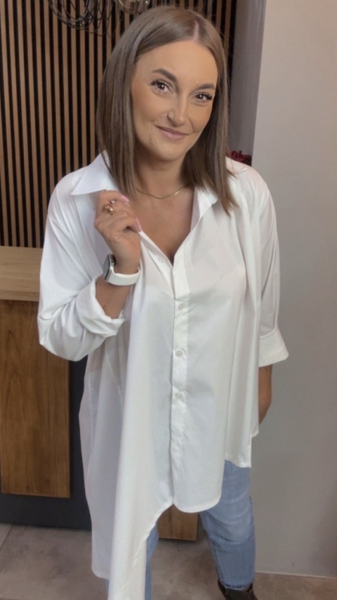 Asymetryczna koszula oversize Dolce Vita – Biała