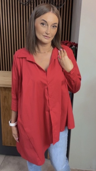 Asymetryczna koszula oversize Dolce Vita – Czerwona