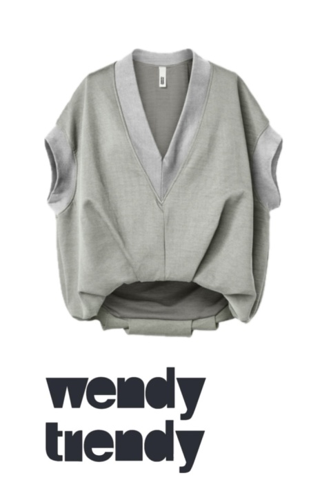 Kamizelka / Bluza z Dekoltem w Serek - Model Oversize