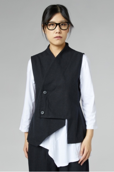 Kamizelka Wendy Trendy z mieszanki bawełnianego tweedu