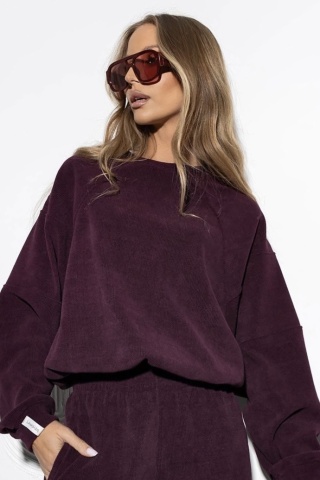 Komplet sztruksowy Lenoshka - Śliwka