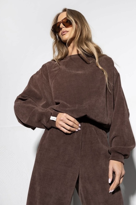 Komplet sztruksowy Lenoshka - Brązowy