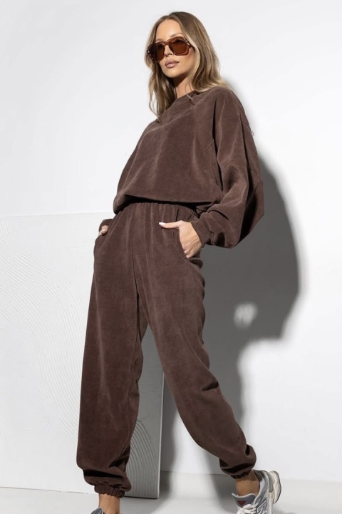 Komplet sztruksowy Lenoshka - Brązowy