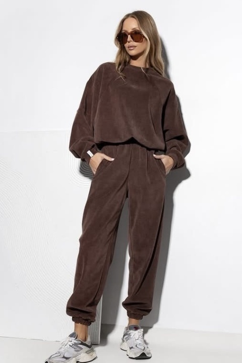 Komplet sztruksowy Lenoshka - Brązowy