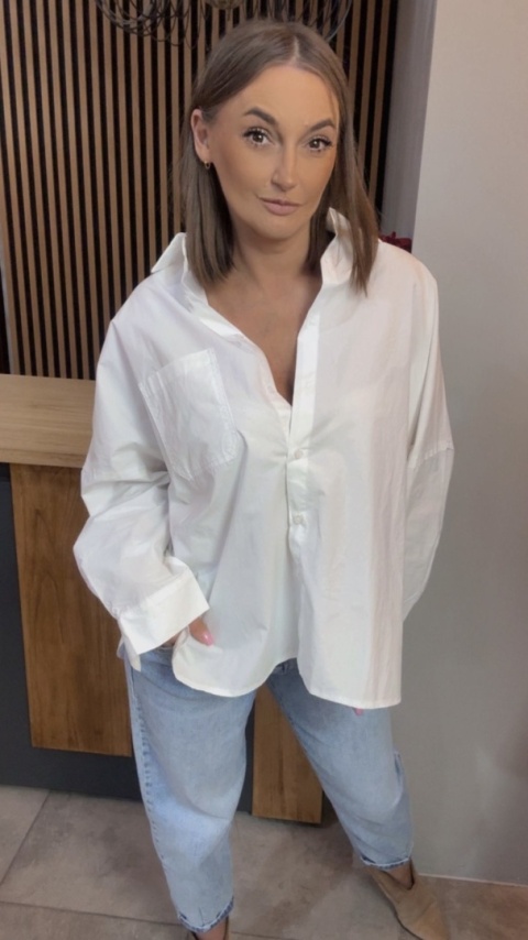 Koszula oversize Wiya W5927 – Bianco