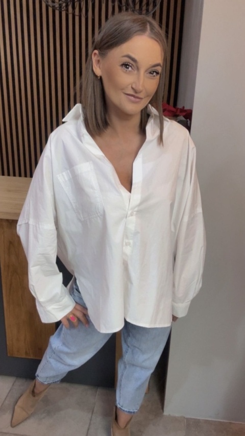 Koszula oversize Wiya W5927 – Bianco