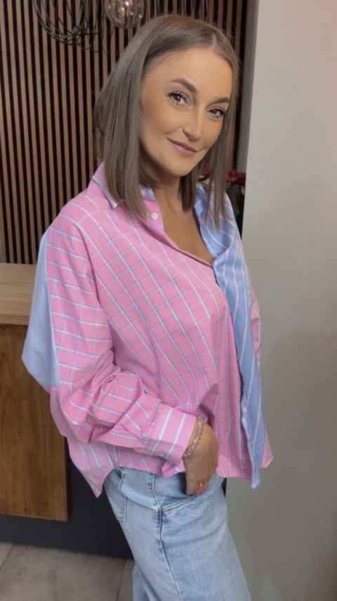 Koszula oversize patchwork WIYA - Rosa