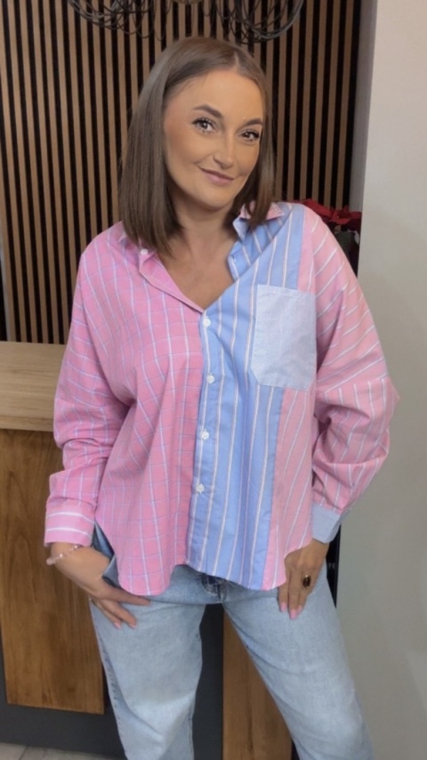 Koszula oversize patchwork WIYA - Rosa