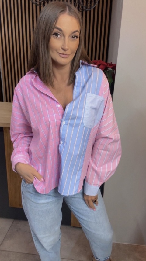 Koszula oversize patchwork WIYA - Rosa