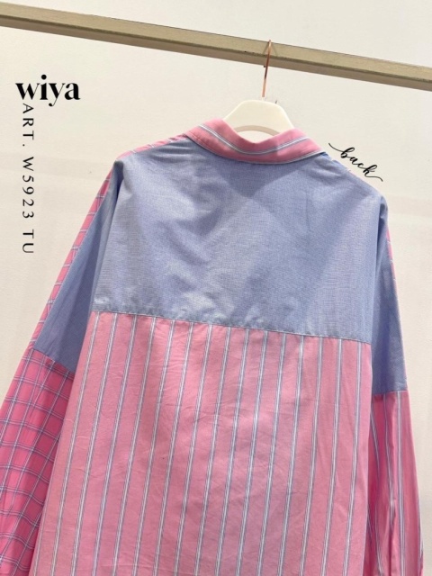 Koszula oversize patchwork WIYA - Rosa