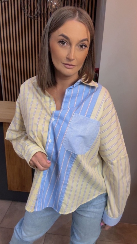 Koszula oversize patchwork WIYA - Giallo