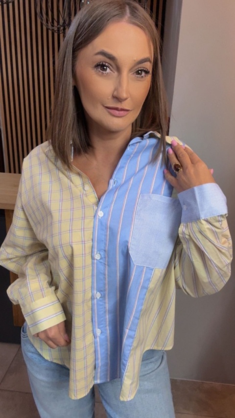 Koszula oversize patchwork WIYA - Giallo