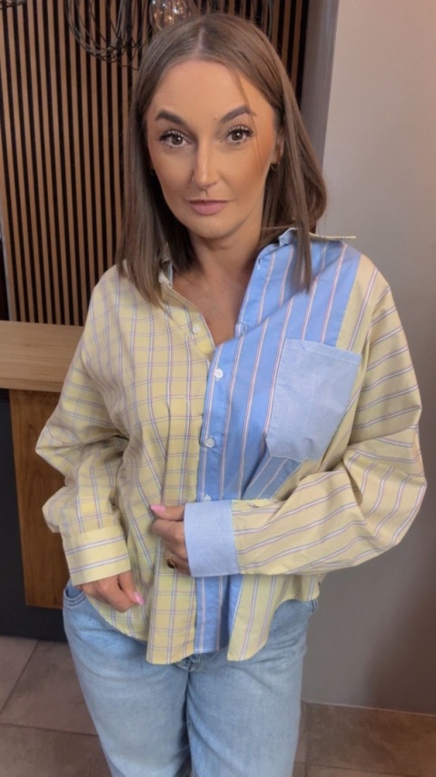 Koszula oversize patchwork WIYA - Giallo