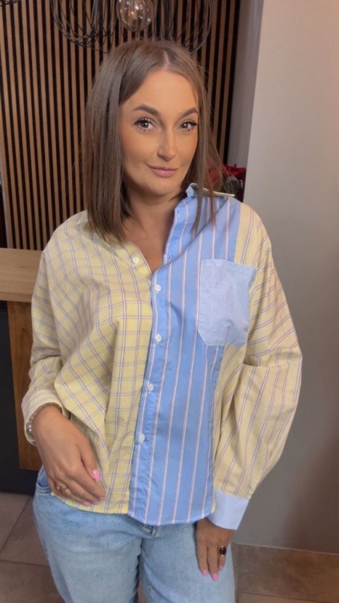 Koszula oversize patchwork WIYA - Giallo