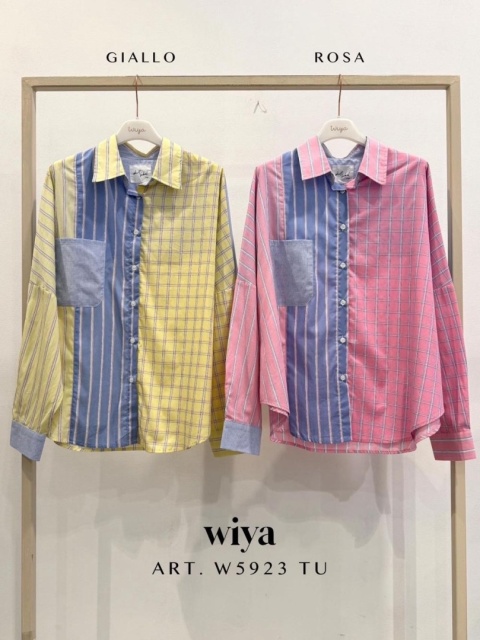 Koszula oversize patchwork WIYA - Giallo