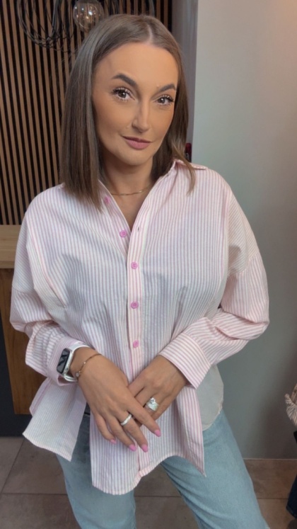 Koszula w paski oversize WIYA - Rosa