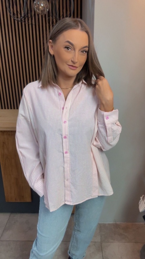 Koszula w paski oversize WIYA - Rosa