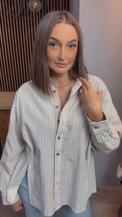 Koszula w paski oversize WIYA - Moro