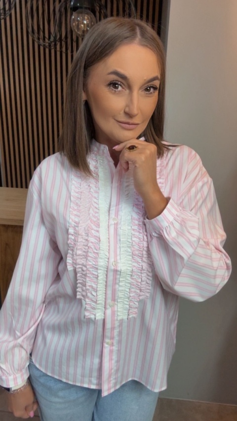 Koszula w paski z falbanką WIYA - Rosa