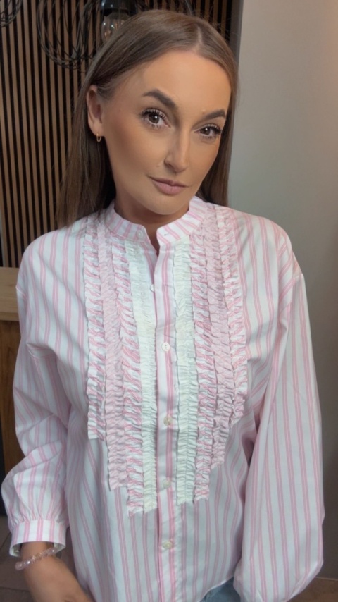 Koszula w paski z falbanką WIYA - Rosa