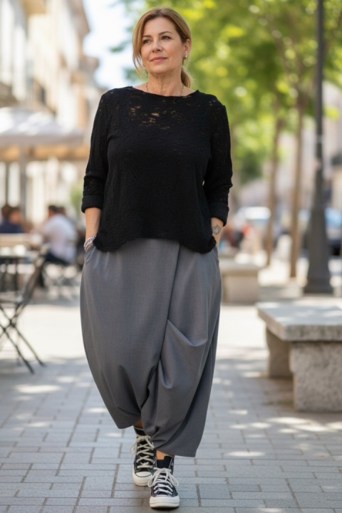 Spódnico-Spodnie Wendy Trendy z zakładkami