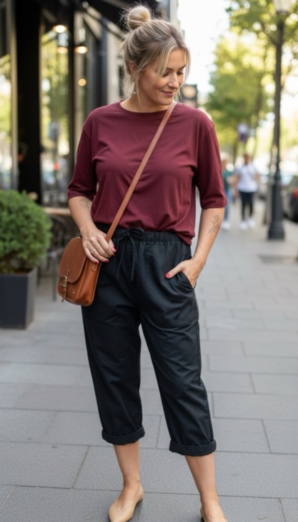 Spodnie troczek Wendy Trendy - Czarne