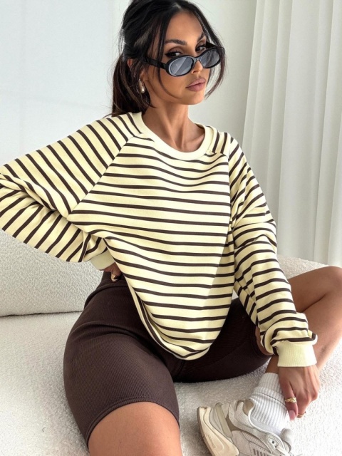 Bluza Bocca – Żółta w Brązowe Paski Bluza Bocca – Żółta w Brązowe Paski