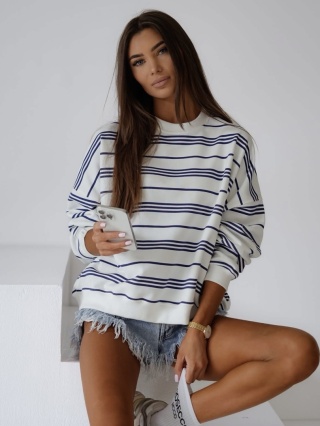Bluza w paski Tekla fioletowe Lenoshka