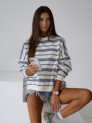 Bluza w paski Tekla fioletowe Lenoshka