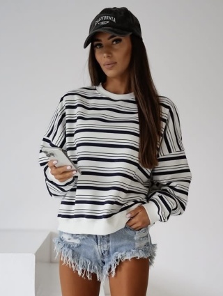 Bluza w paski Tekla granatowe Lenoshka