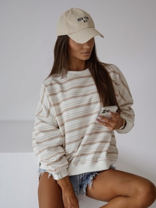 Bluza w paski Tekla beżowe Lenoshka