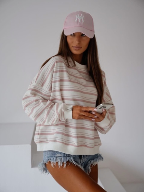 Bluza w paski Tekla pudrowe Lenoshka Bluza w paski Tekla pudrowe Lenoshka