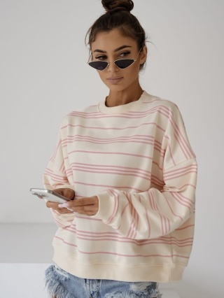 Bluza w paski Tekla różowe Lenoshka