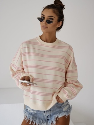Bluza w paski Tekla różowe Lenoshka