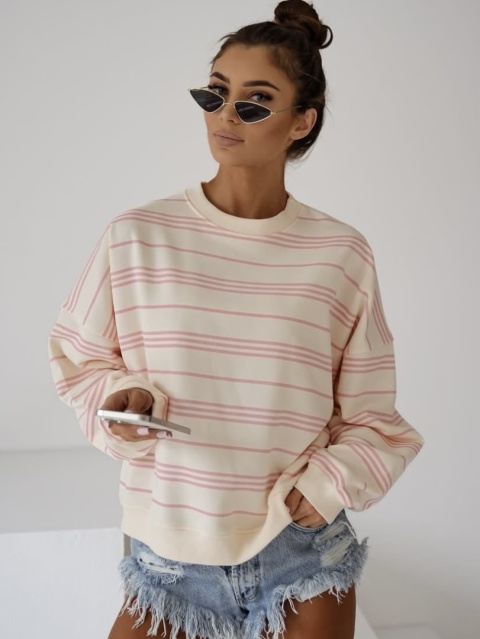 Bluza w paski Tekla różowe Lenoshka Bluza w paski Tekla różowe Lenoshka