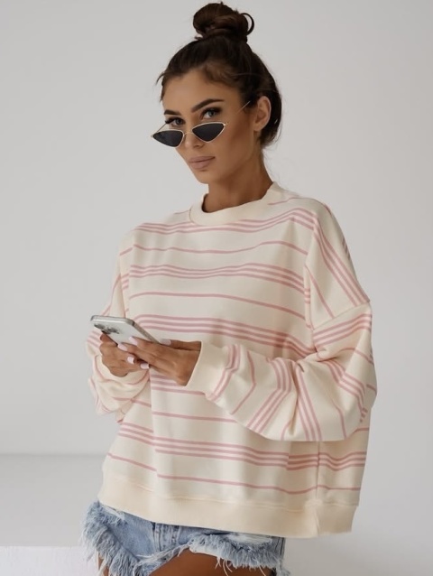 Bluza w paski Tekla różowe Lenoshka Bluza w paski Tekla różowe Lenoshka
