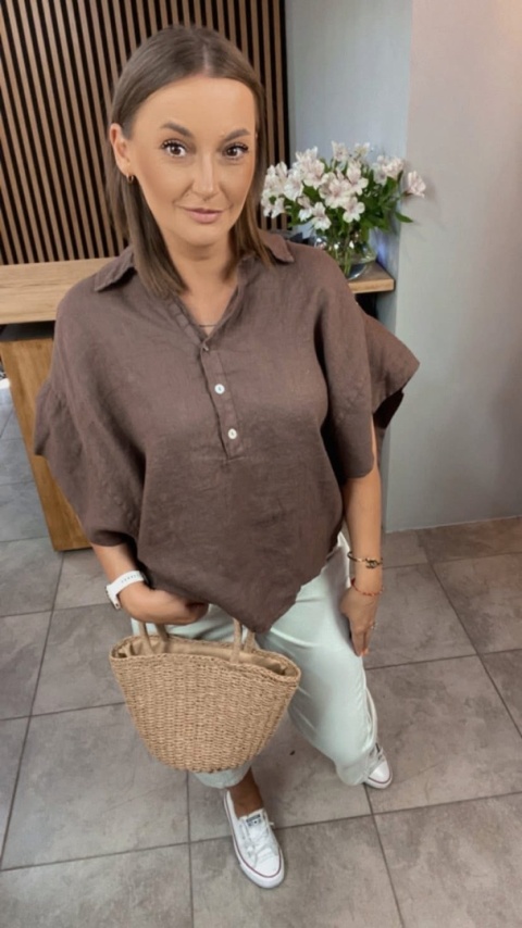 Bluzka Miho’s – 100% Len Czekolada Bluzka Miho’s – 100% Len Czekolada
